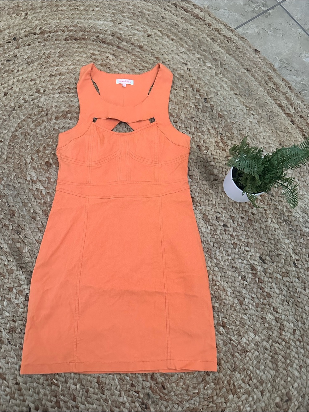 ORANGE CUT OUT MINI DRESS